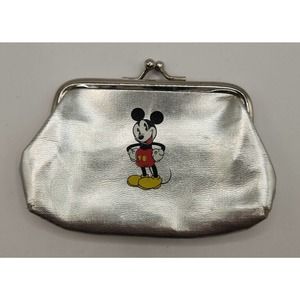 Mickey Mouse 'Born to be Famouse' Walt Disney Silver Coin Purse